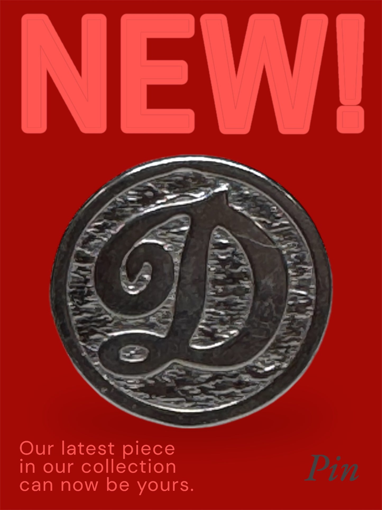 Pin Argint 925 "D" - Unisex